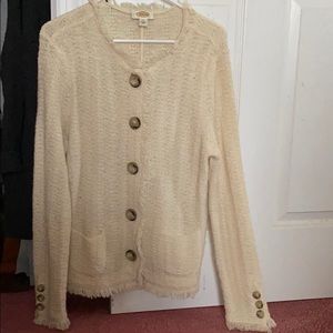 Cream cardigan lady sweater Jacket